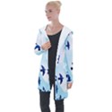 Illustrations Birds Flying Longline Hooded Cardigan View1