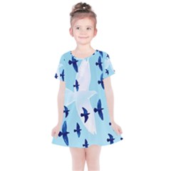 Illustrations Birds Flying Kids  Simple Cotton Dress