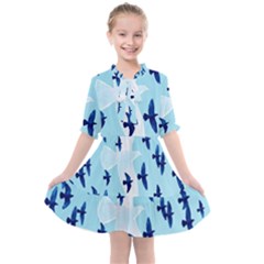 Illustrations Birds Flying Kids  All Frills Chiffon Dress