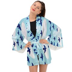 Illustrations Birds Flying Long Sleeve Kimono by HermanTelo