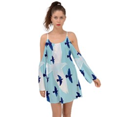 Illustrations Birds Flying Kimono Sleeves Boho Dress by HermanTelo