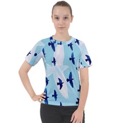 Illustrations Birds Flying Women s Sport Raglan Tee