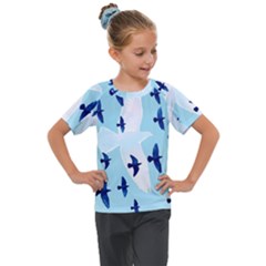 Illustrations Birds Flying Kids  Mesh Piece Tee