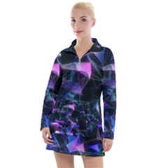 Abstract Atom Background Women s Long Sleeve Casual Dress by Mariart