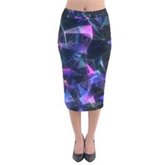 Abstract Atom Background Velvet Midi Pencil Skirt by Mariart