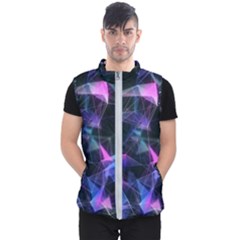 Abstract Atom Background Men s Puffer Vest