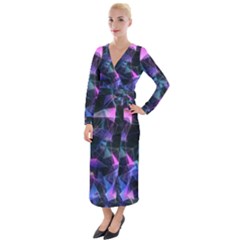 Abstract Atom Background Velvet Maxi Wrap Dress by Mariart