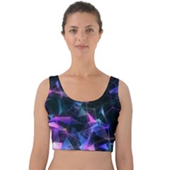 Abstract Atom Background Velvet Crop Top