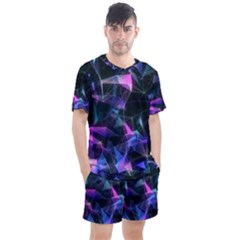 Abstract Atom Background Men s Mesh Tee And Shorts Set