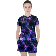 Abstract Atom Background Women s Tee And Shorts Set