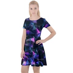 Abstract Atom Background Cap Sleeve Velour Dress  by Mariart