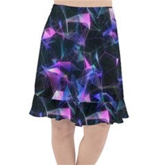 Abstract Atom Background Fishtail Chiffon Skirt