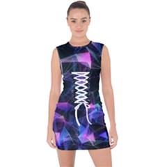 Abstract Atom Background Lace Up Front Bodycon Dress by Mariart