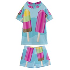 Ice Cream Parlour Kids  Swim Tee And Shorts Set