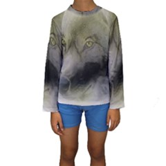 Wolf Evil Monster Kids  Long Sleeve Swimwear