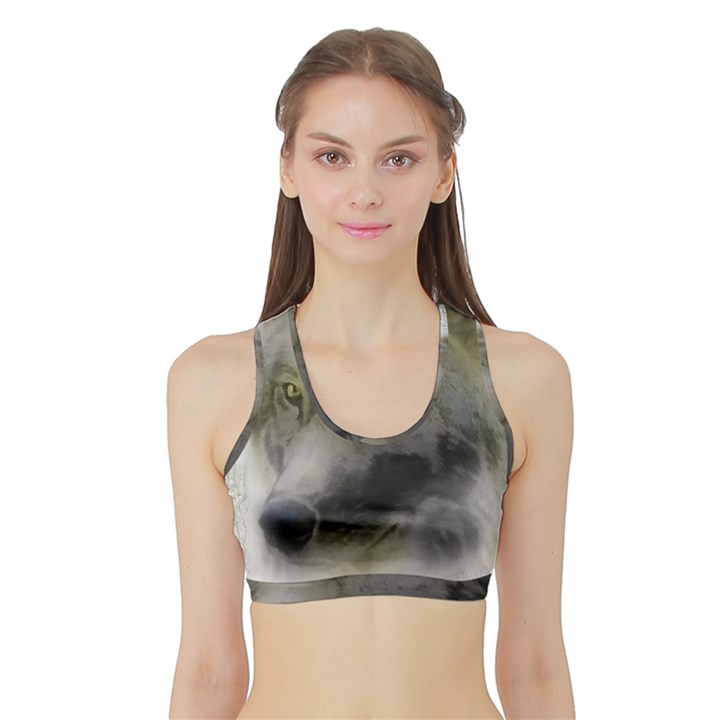 Wolf Evil Monster Sports Bra with Border