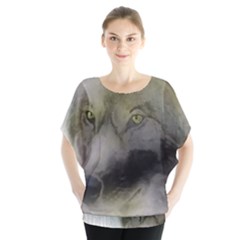 Wolf Evil Monster Batwing Chiffon Blouse