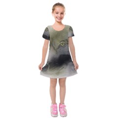 Wolf Evil Monster Kids  Short Sleeve Velvet Dress