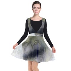 Wolf Evil Monster Plunge Pinafore Dress