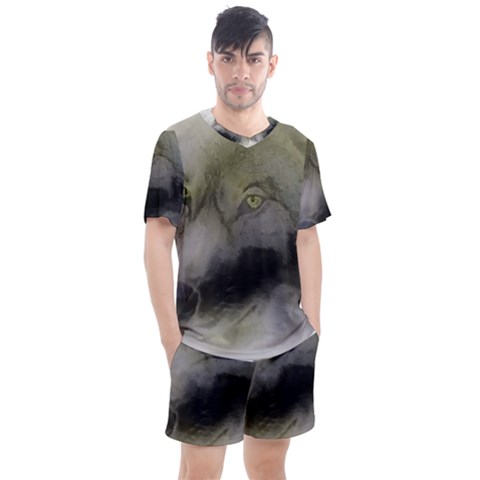 Wolf Evil Monster Men s Mesh Tee And Shorts Set by HermanTelo