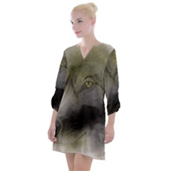 Wolf Evil Monster Open Neck Shift Dress