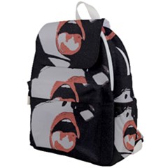 Wide Open And Ready - Kinky Girl Face In The Dark Top Flap Backpack by Casemiro