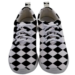 Black And White Rhombus Mens Athletic Shoes by ElenaIndolfiStyle