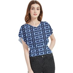 Geometry Blocks Butterfly Chiffon Blouse