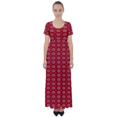 Red Kalider High Waist Short Sleeve Maxi Dress by Sparkle