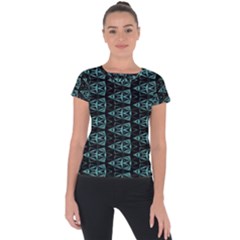 Digital Traingles Short Sleeve Sports Top  by Sparkle