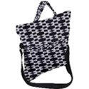 Black And White Triangles Fold Over Handle Tote Bag View1