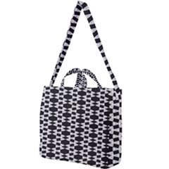 Black And White Triangles Square Shoulder Tote Bag by Sparkle