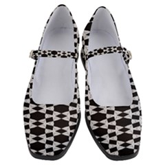 Black And White Triangles Women s Mary Jane Shoes