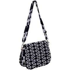 Black And White Triangles Saddle Handbag by Sparkle