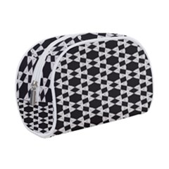 Black And White Triangles Makeup Case (small)