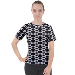 Black And White Triangles Women s Sport Raglan Tee