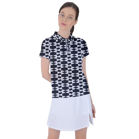 Black And White Triangles Women s Polo Tee by Sparkle