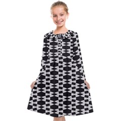 Black And White Triangles Kids  Midi Sailor Dress by Sparkle