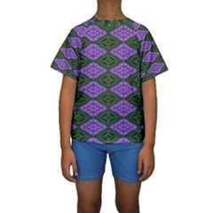 Digital Grapes Kids  Short Sleeve Swimwear by Sparkle