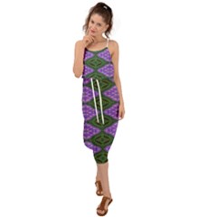 Digital Grapes Waist Tie Cover Up Chiffon Dress by Sparkle