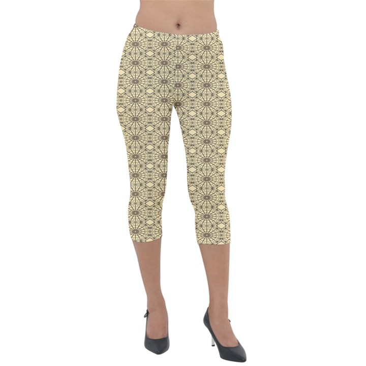 Digital Flowers Lightweight Velour Capri Leggings 