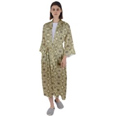 Digital Flowers Maxi Satin Kimono