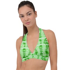 Digital Illusion Halter Plunge Bikini Top by Sparkle