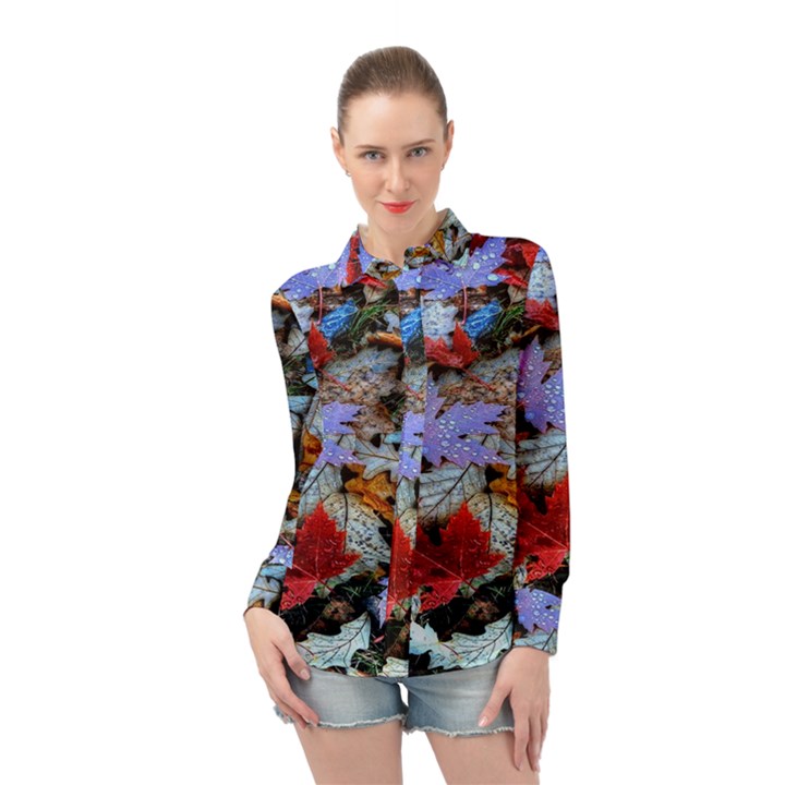 Rainbow Season Long Sleeve Chiffon Shirt