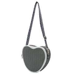 Black And White Triangles Heart Shoulder Bag