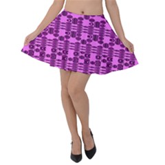 Digital Violet Velvet Skater Skirt by Sparkle