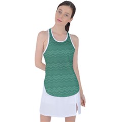 Digital Waves Racer Back Mesh Tank Top