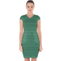 Digital Waves Capsleeve Drawstring Dress  by Sparkle