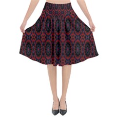 Digital Mandale Flared Midi Skirt by Sparkle