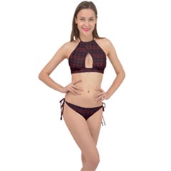 Digital Mandale Cross Front Halter Bikini Set by Sparkle